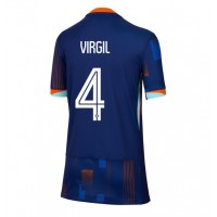 Camisa de Futebol Holanda Virgil van Dijk #4 Equipamento Secundário Mulheres Europeu 2024 Manga Curta